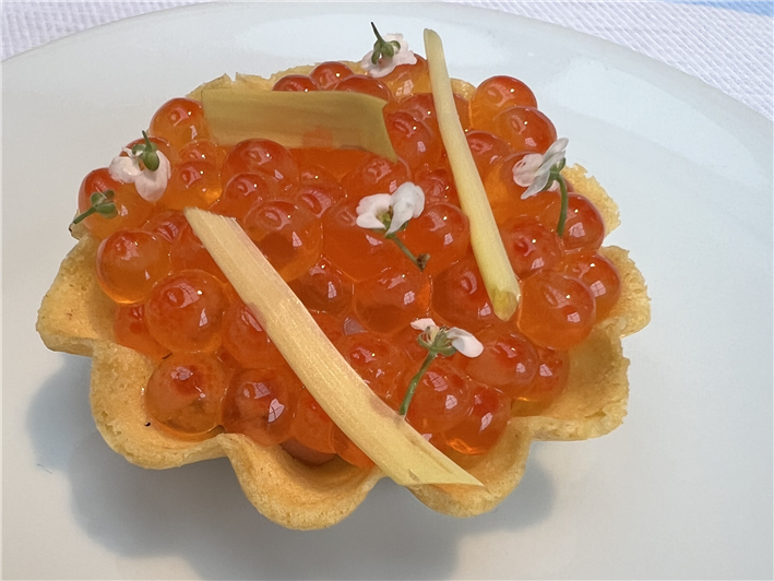 salmon roe canape